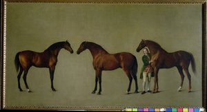 Whistlejacket og to andre hingste med Simon Cobb, gommen, 1762